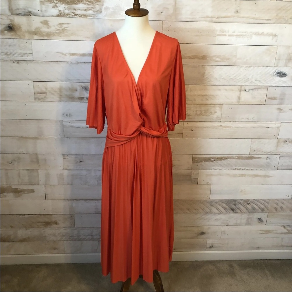 NWT ASOS curve orange midi dress size 14